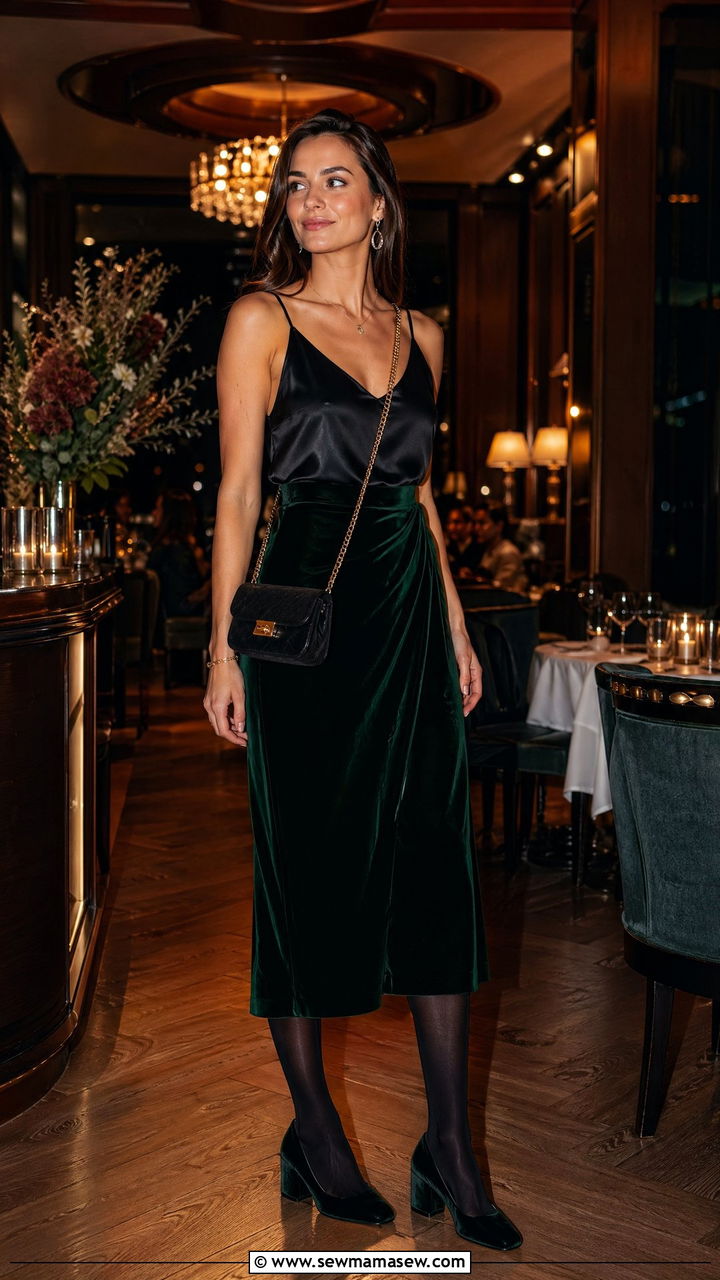 Crossbody Bag With Velvet Skirt - 35 Cross body bag outfit ideas