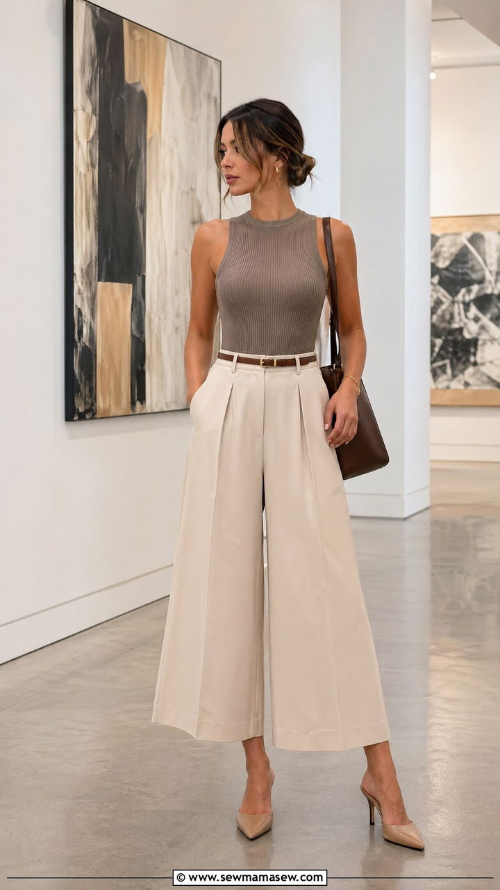 Culottes Outfit With Fitted Top - 35 Trendy spring outfits