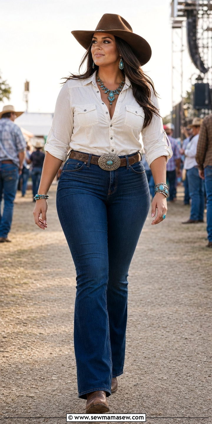 Curvy Bootcut Jeans With Western Boots - 30 Best jeans for curvy women