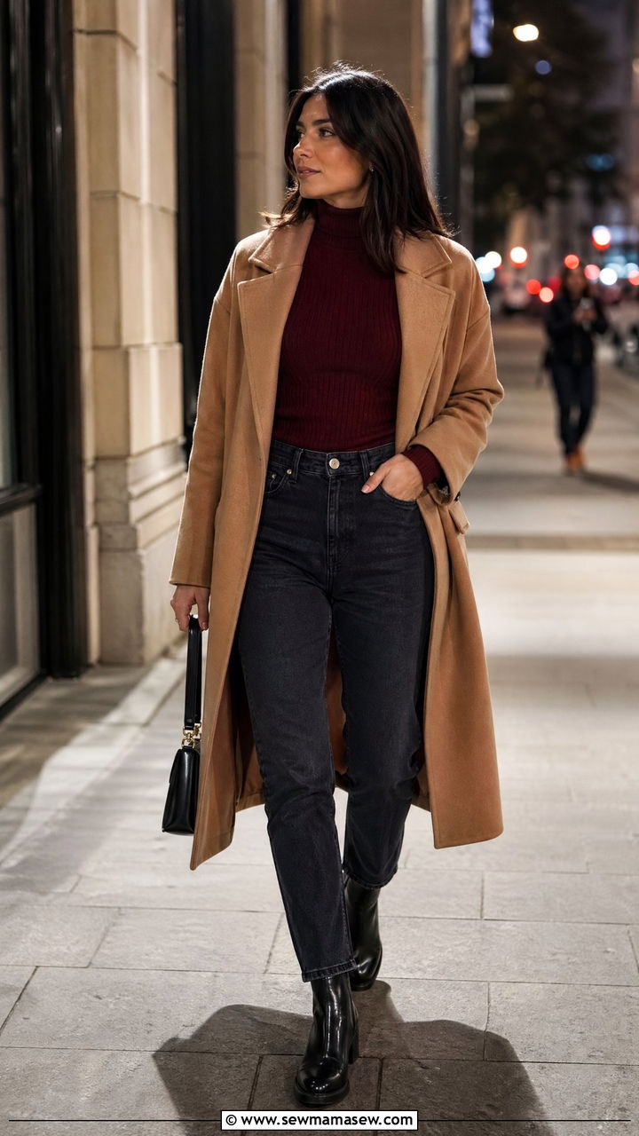 Dark Wash Jeans With Polo Neck - 35 Dark wash jeans outfit ideas