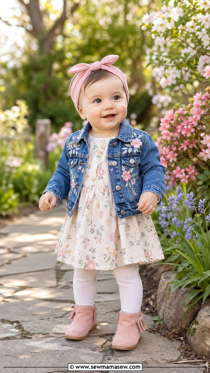 Denim Jacket Layered Outfit - 30 Baby girl outfit ideas