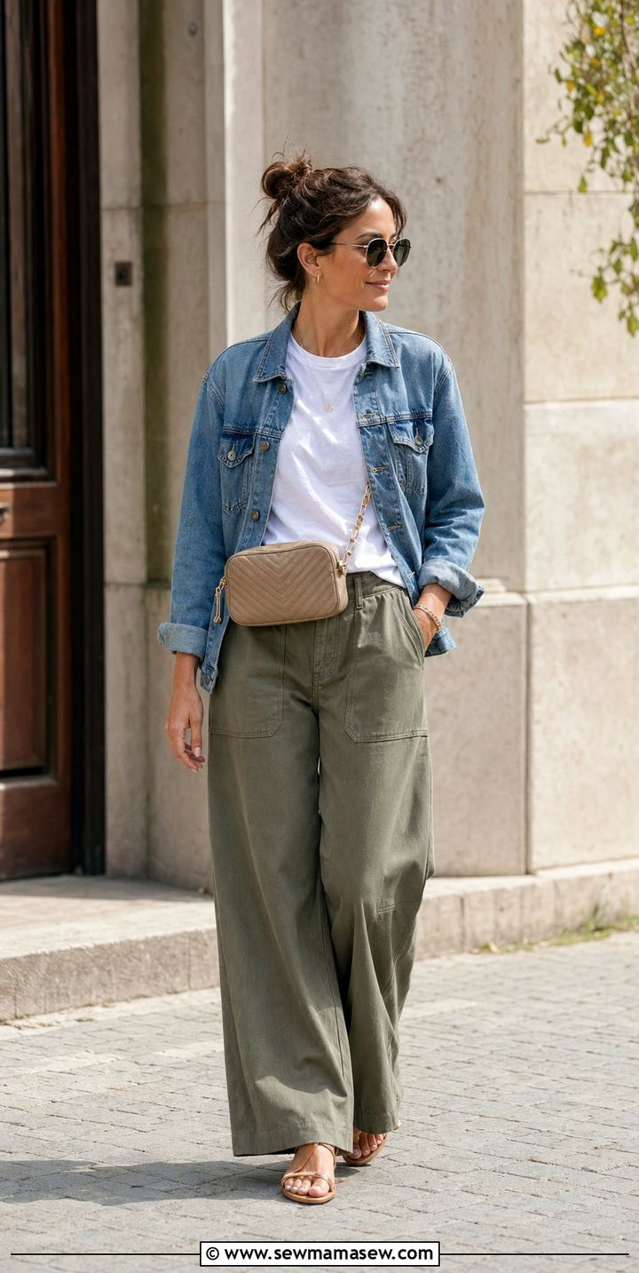 Denim Jacket and Utility Trousers Modest Outfit - 35 modest classy outfits aesthetic