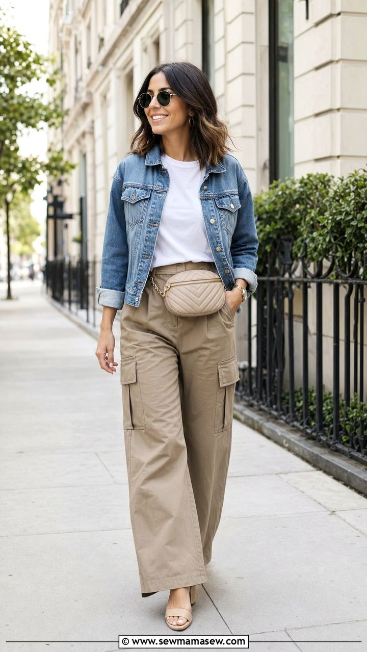 Denim Jacket and Utility Trousers - 35 modest classy outfits