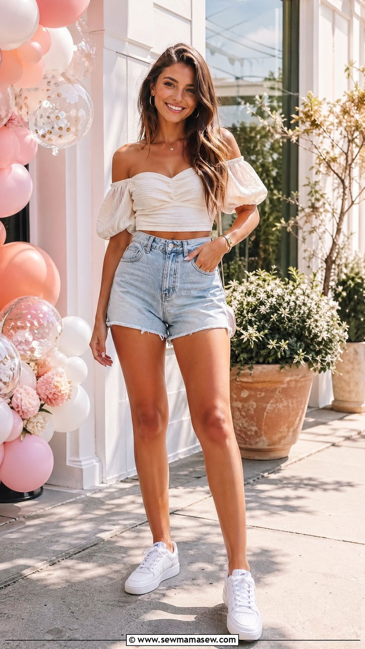 Denim Shorts Summer Birthday Outfit - 35 Summer birthday outfits