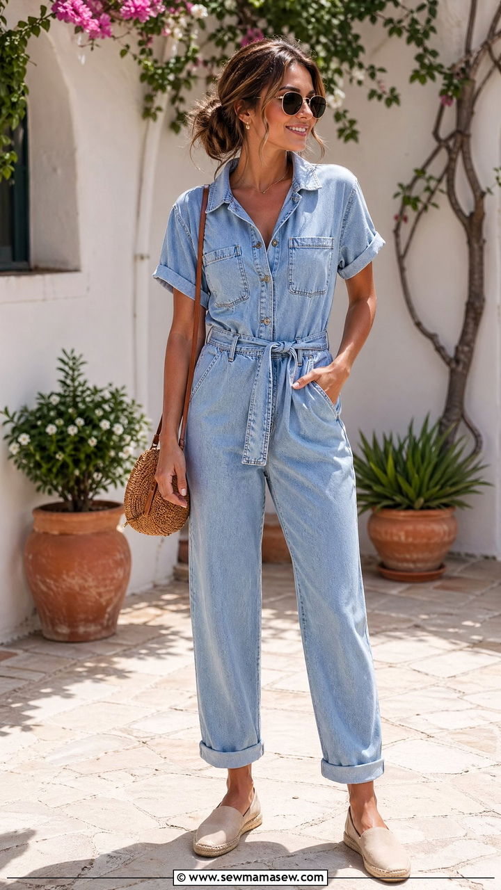 Denim jumpsuit summer outfit - 35 summer easy outfit ideas