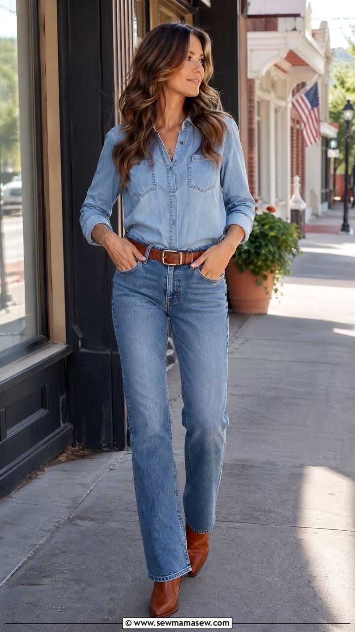 Double denim country outfit - 35 Country outfit ideas