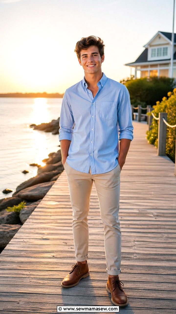 Dress shirt with rolled sleeves senior photo - 30 Senior portrait outfit ideas guys