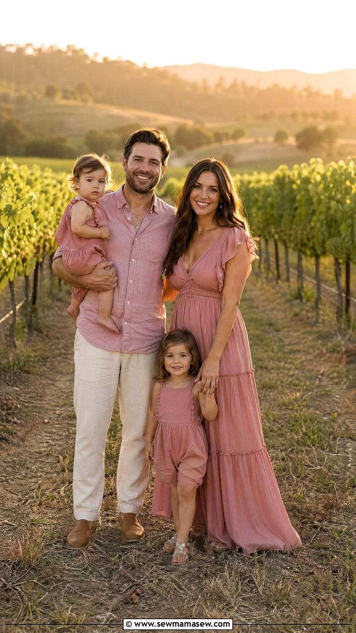 Dusty Rose and Cream Summer Family Photo Outfits - 35 Summer family photo outfits