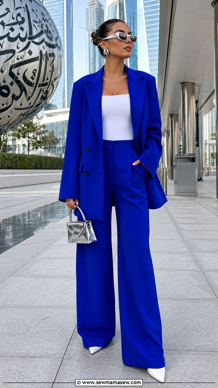 Electric blue suit outfit - 35 Women's suit outfit ideas