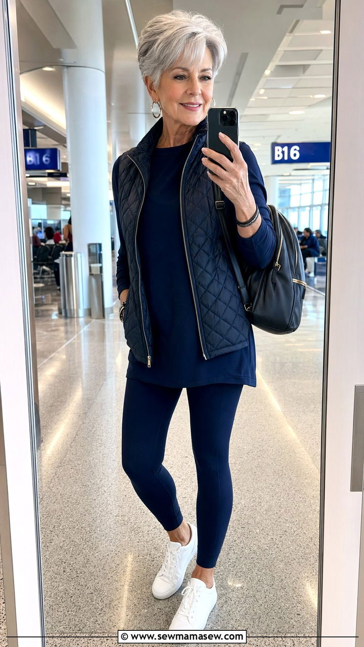 Elevated athleisure ensemble - 35 Outfit ideas for women over 60