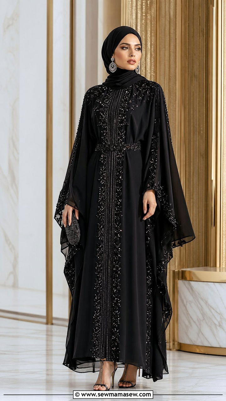 Embellished kaftan for a special occasion - 35 Modest outfit ideas for Muslim women