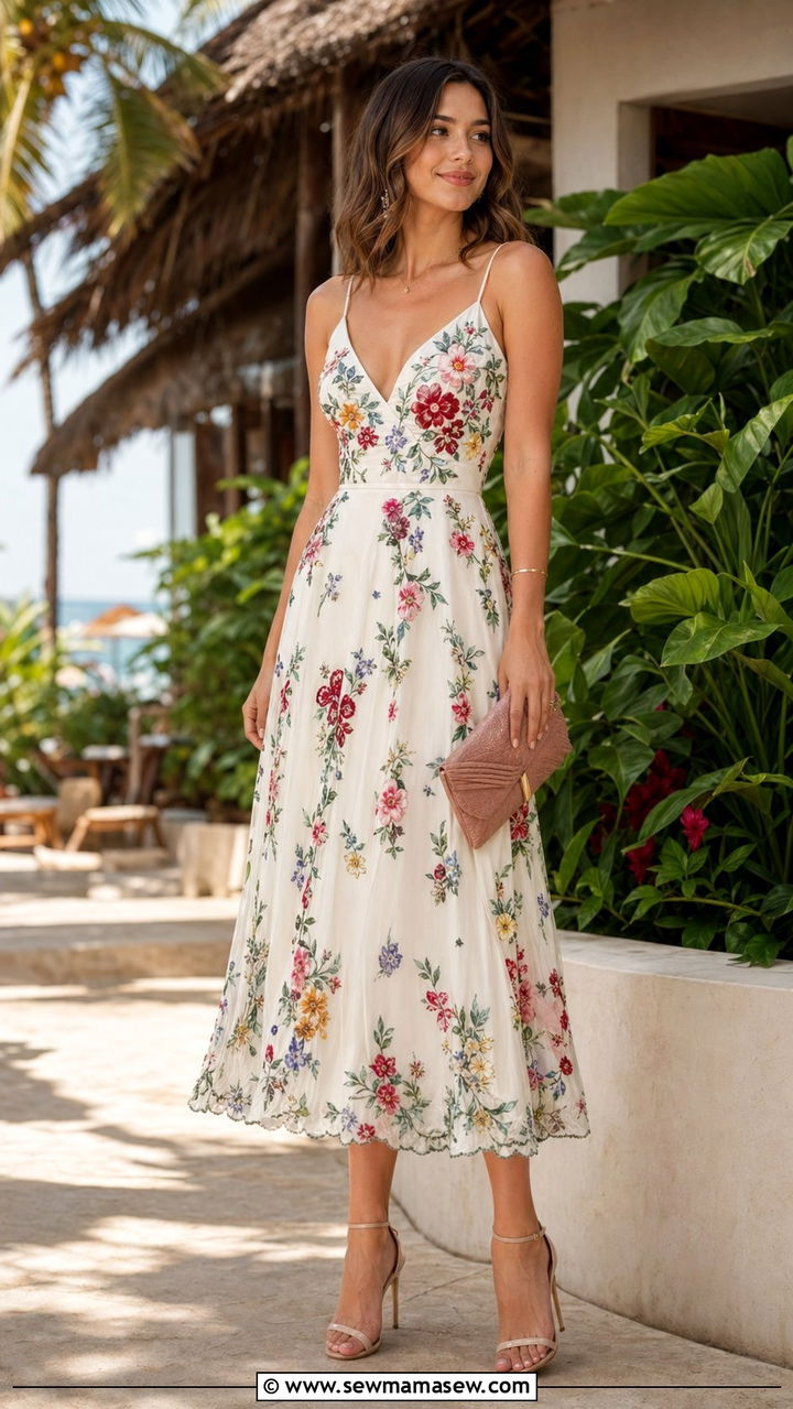 Embroidered Dress For Wedding Guest - 35 Semi formal wedding guest outfits