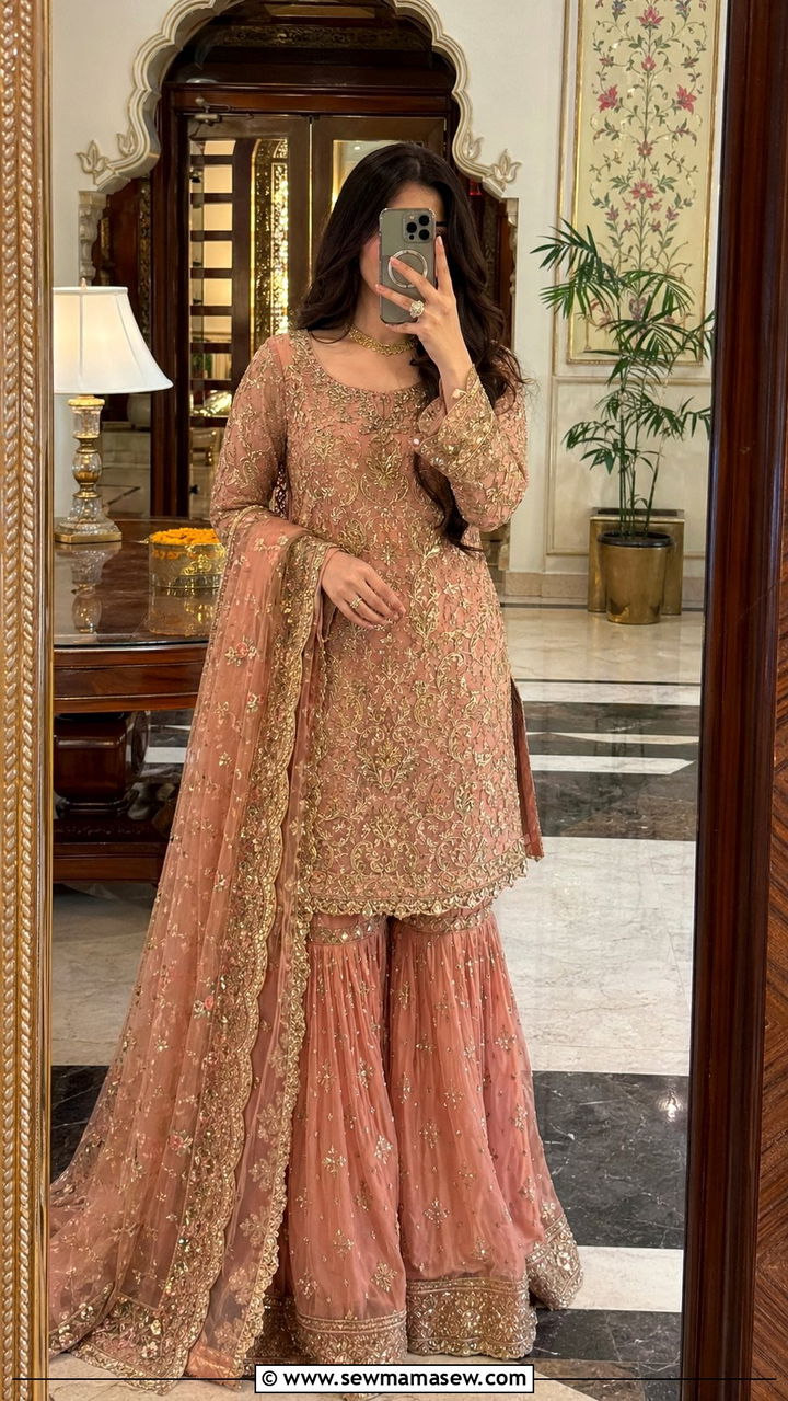Embroidered Kurta Sharara Set for Sangeet - 35 Sangeet outfit ideas