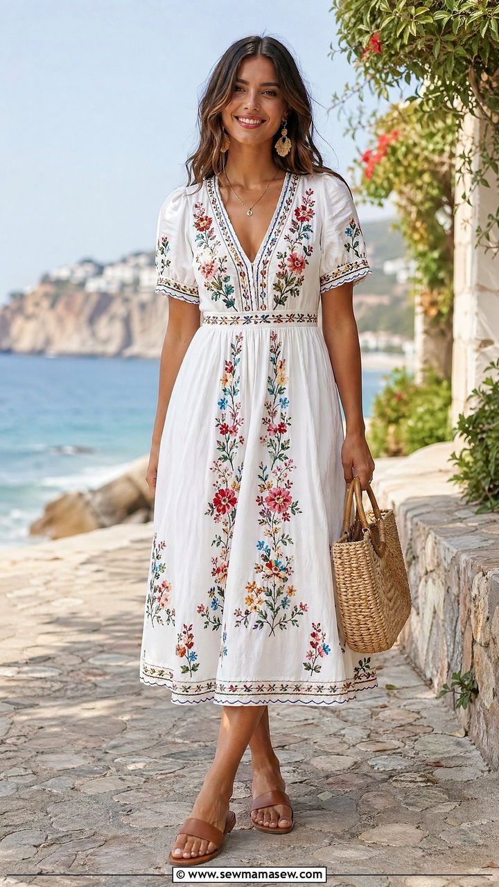 Embroidered dress for wedding guest - 35 Wedding guest dress ideas