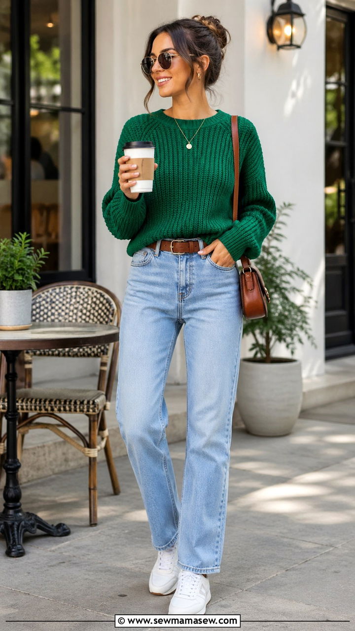Emerald Green Blazer With White Trousers - 40 All emerald green outfit ideas
