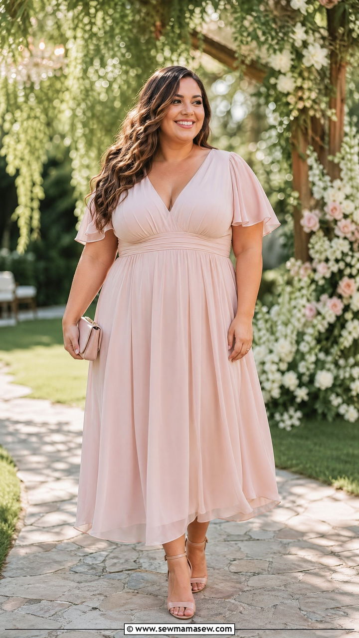Empire Waist Dress for Wedding - 35 Wedding guest outfits plus size