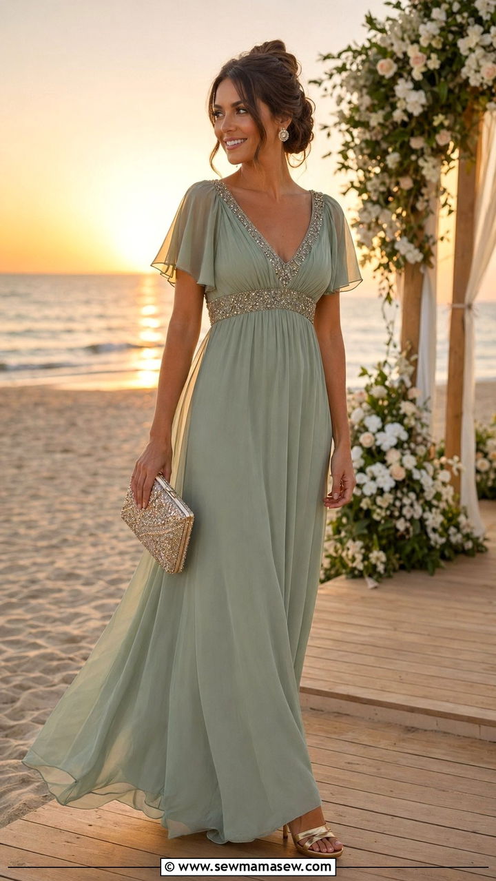 Empire Waist Gown Wedding Guest Outfit - 30 Wedding guest outfits for pear shape