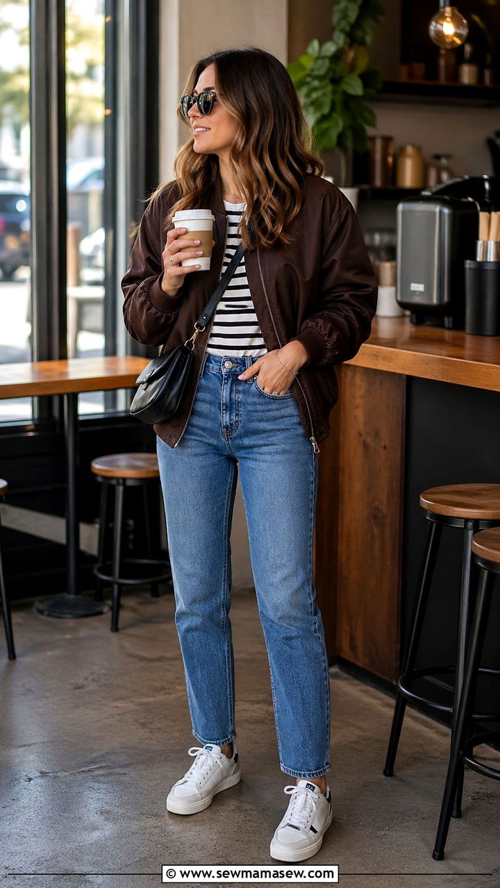 Espresso bomber jacket outfit - 40 All espresso outfit ideas