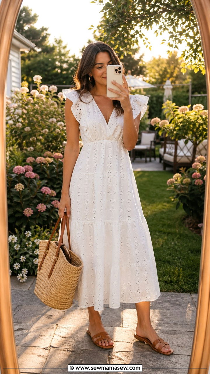 Eyelet Dress for Spring Family Reunion - 30 Spring family reunion outfits