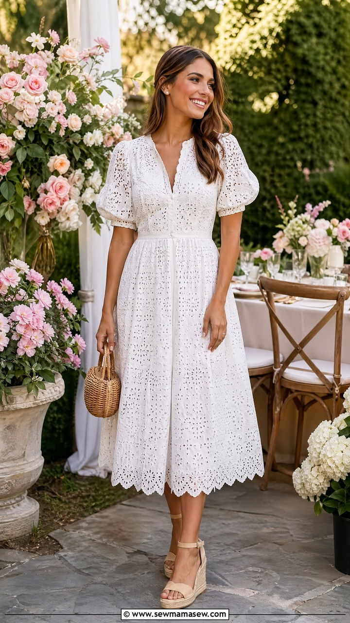 Eyelet lace dress and espadrilles - 35 Summer closet must haves