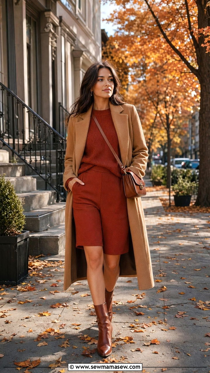 Fall Transitional Bermuda Shorts Co Ord - 30 Bermuda shorts matching set outfit ideas