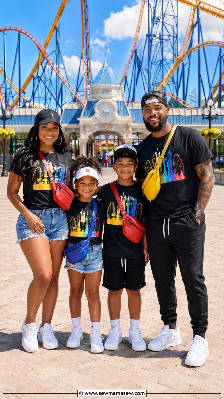 Family matching graphic tees for Six Flags - 35 Six Flags outfit ideas