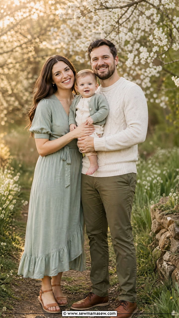 Family of Three Spring Photo Outfits - 35 spring family photo outfit ideas