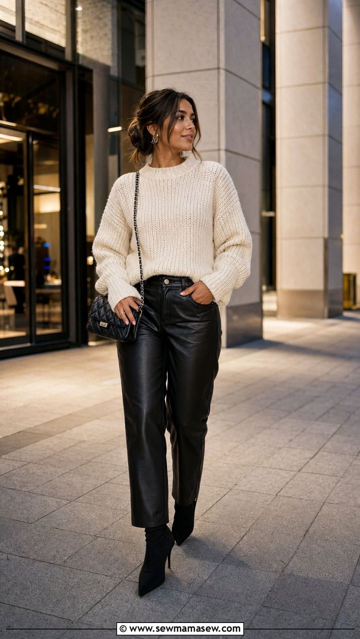 Faux Leather Straight Leg Pants for Petite Women - 30 Best pants for petite women