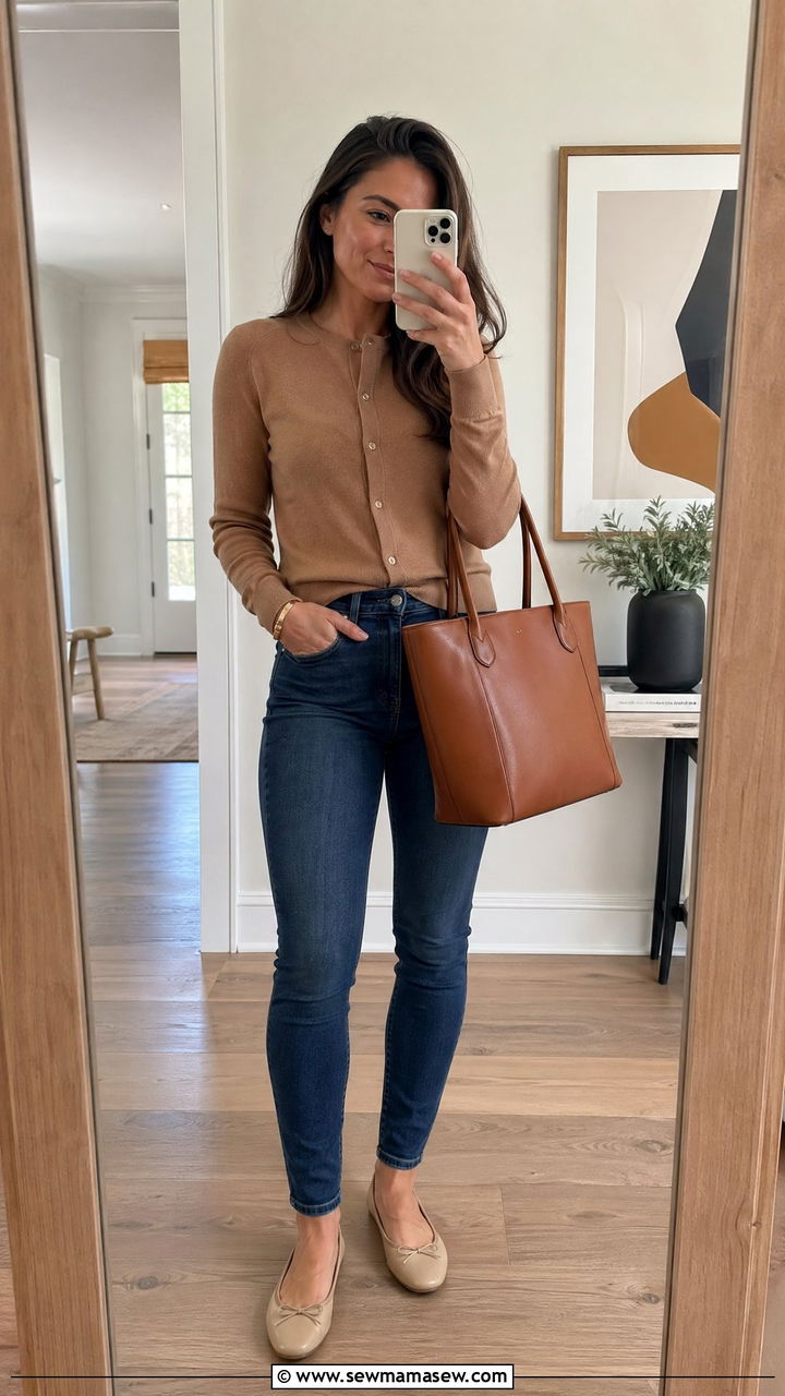 Fitted Cardigan And Skinny Jeans - 35 spring everyday outfit ideas