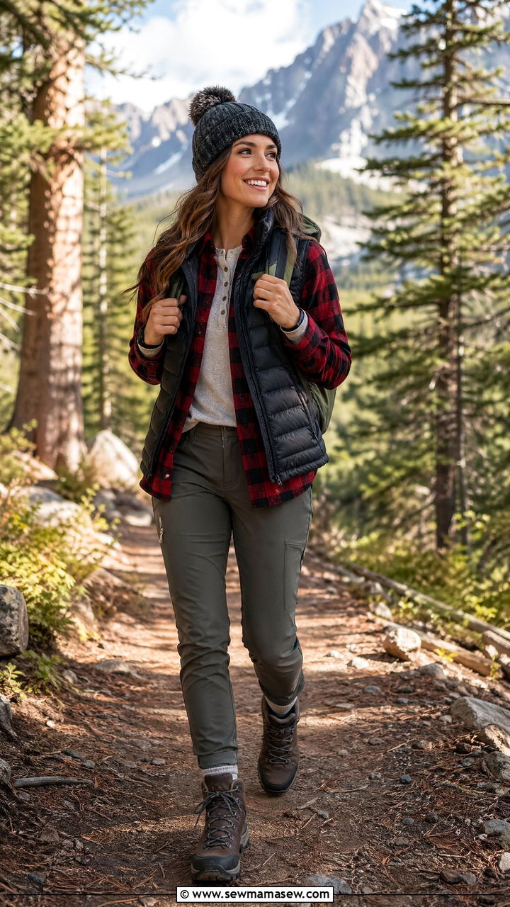 Flannel Shirt With Hiking Boots Mountain Vacation Outfit - 35 vacation outfits ideas