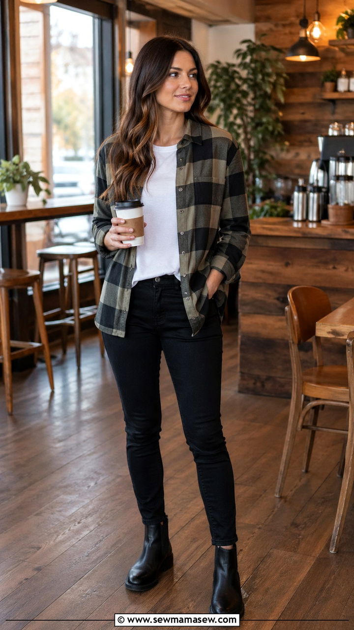 Flannel Shirt and Black Jeans Outfit for Software Engineers - 30 Software engineer outfit ideas