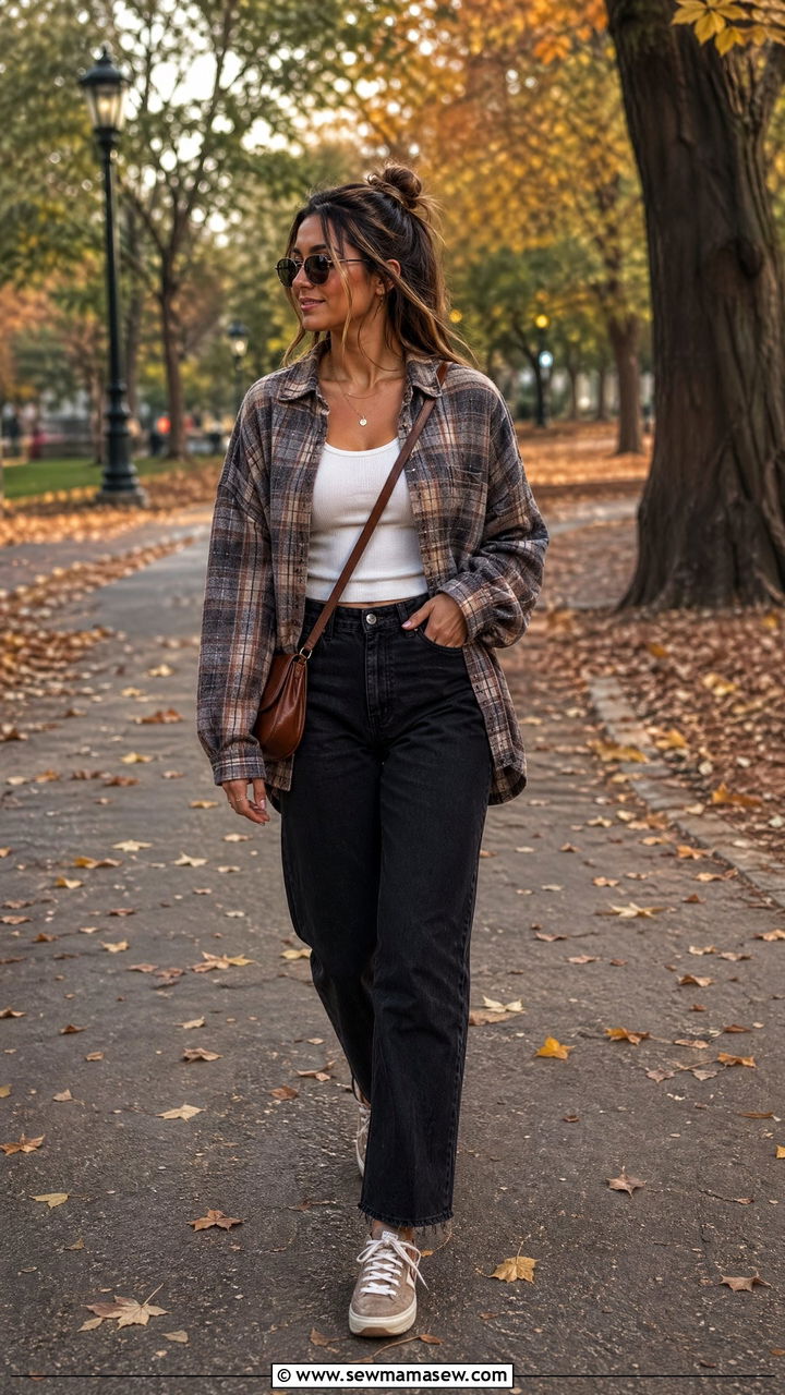 Flannel Shirt with Jeans Outfit - 35 casual outfit ideas for women