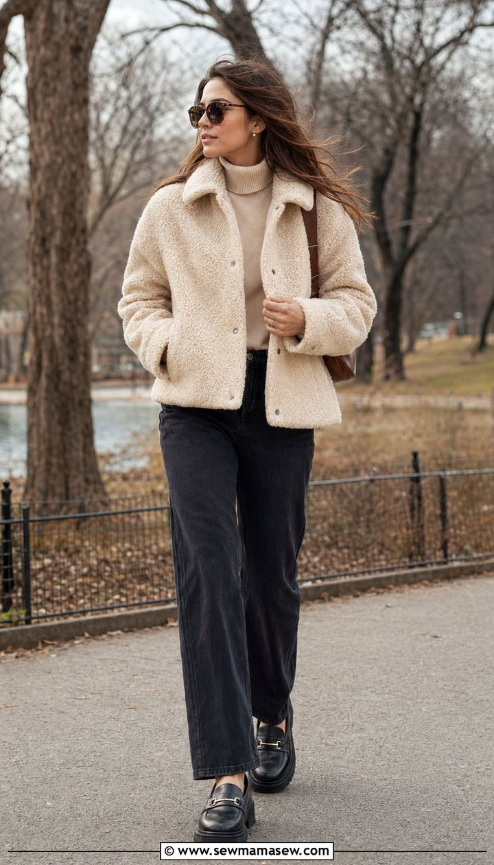 Fleece jacket outfit for a windy day - 30 windy day outfits casual