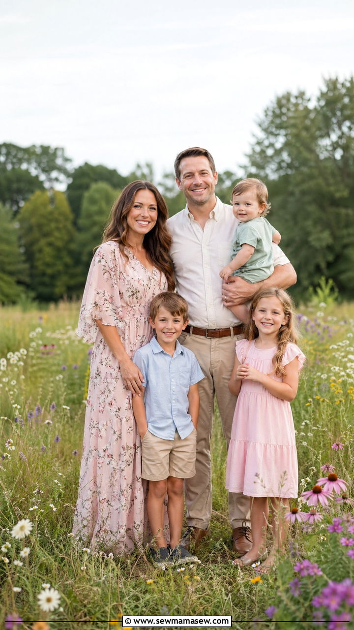 Floral Dress Summer Family Photo Outfits - 35 Summer family photo outfits
