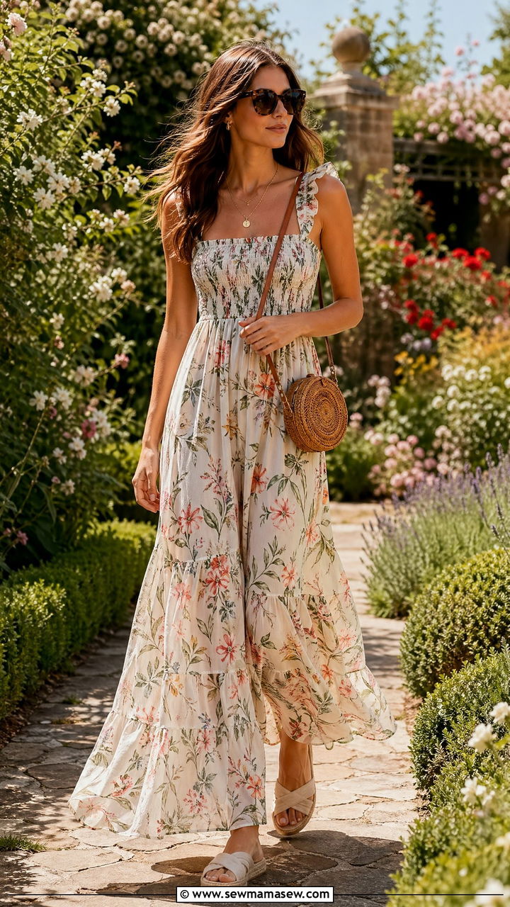 Floral Maxi Dress Outfit For Tall Women Summer - 35 Tall women summer outfit ideas