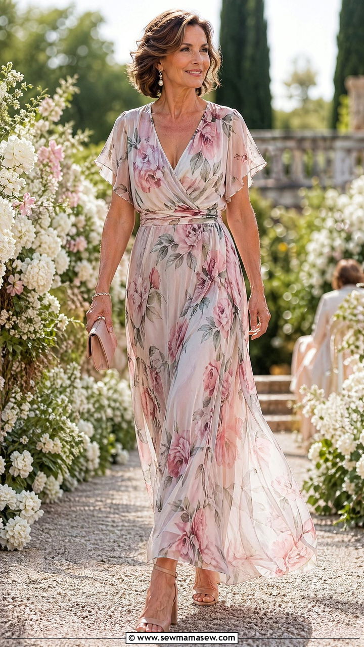 Floral Maxi Dress for Spring Wedding Guest - 35 Wedding guest outfits for women over 50
