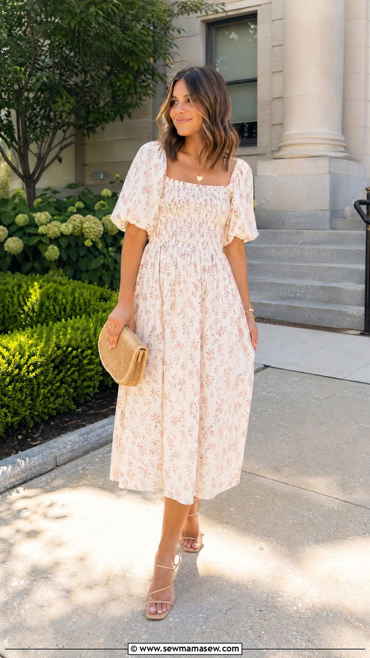 Floral Midi Dress Courthouse Wedding - 35 Courthouse wedding outfits