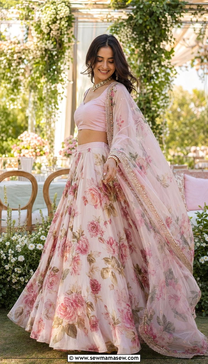 Floral Print Lehenga for Sangeet - 35 Sangeet outfit ideas