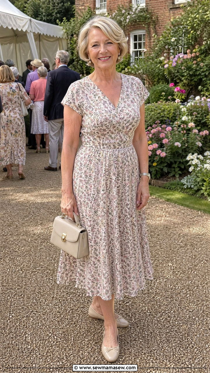 Floral Tea Dress Outfit - 35 Summer outfits for women over 60