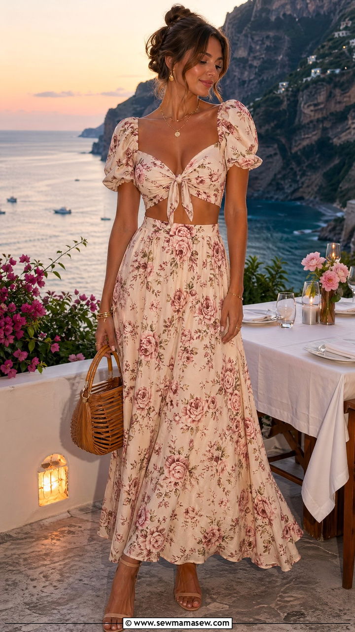 Floral Two Piece Set Summer Romantic Outfit - 35 summer romantic outfits