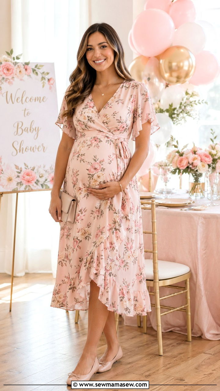 Floral dress baby shower spring outfit - 30 spring floral dress outfit ideas