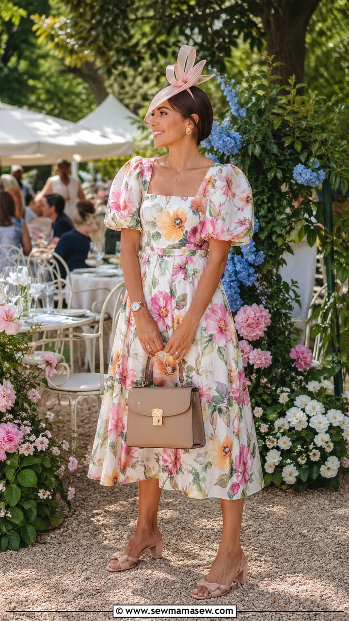 Floral dress garden party spring outfit - 30 spring floral dress outfit ideas