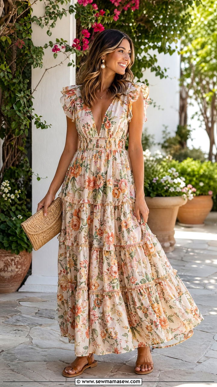Floral maxi dress summer outfit - 35 Summer ootd ideas
