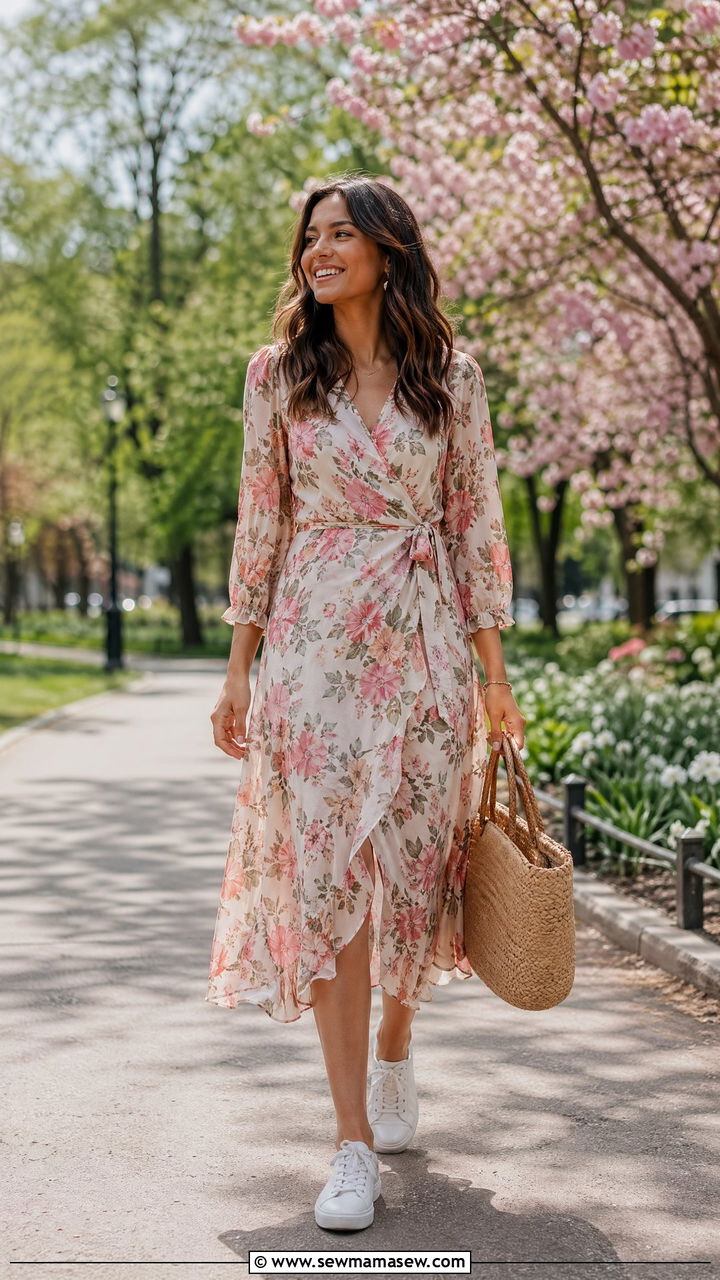 Floral midi dress outfit spring 2026 - 35 spring outfits 2026 women