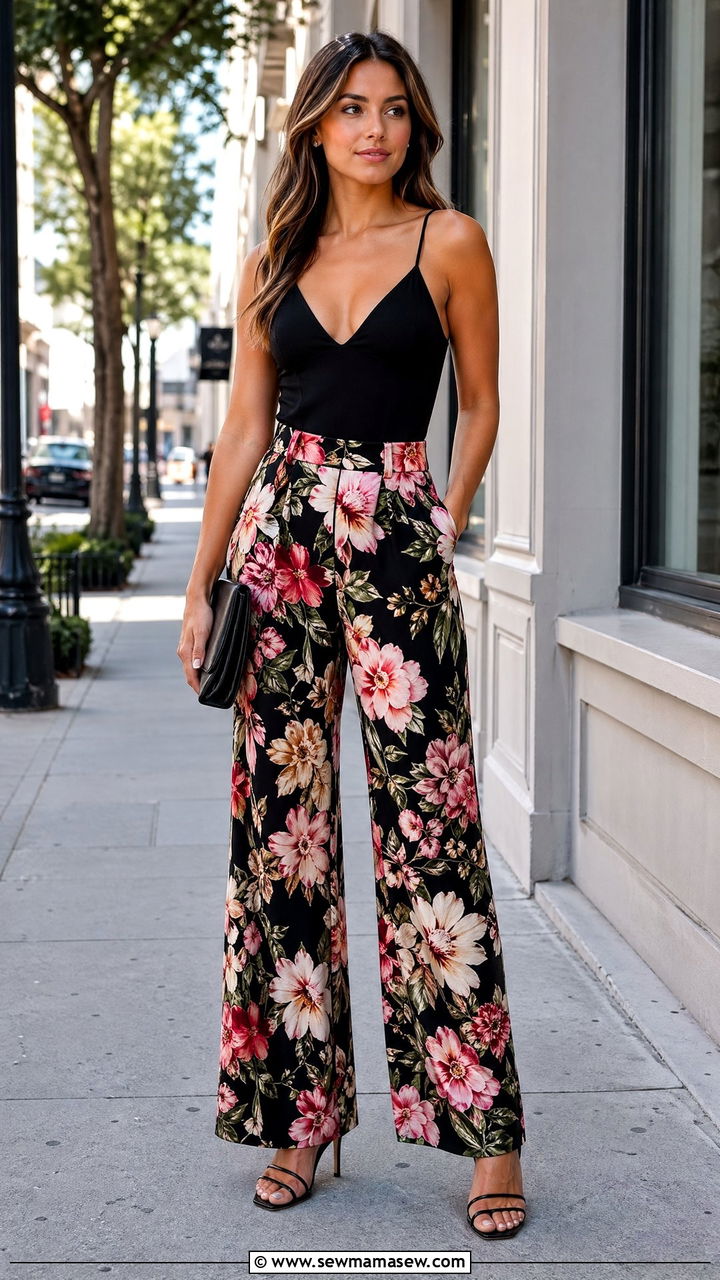 Floral print pants outfit - 35 Spring outfits for young women
