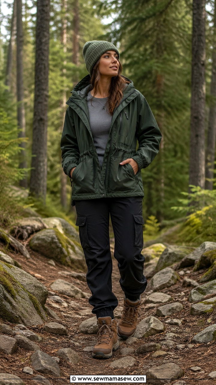 Forest Green Anorak Jacket With Hiking Boots - 40 All forest green outfit ideas