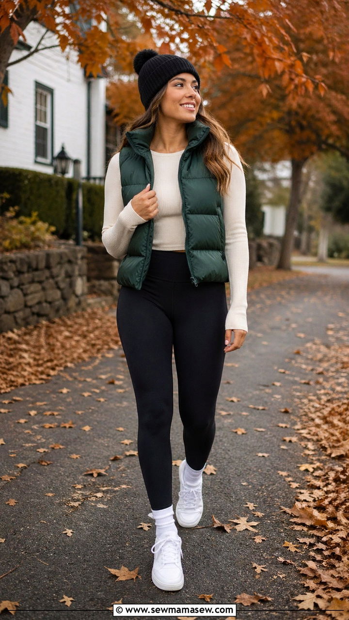 Forest Green Puffer Vest With Leggings - 40 All forest green outfit ideas