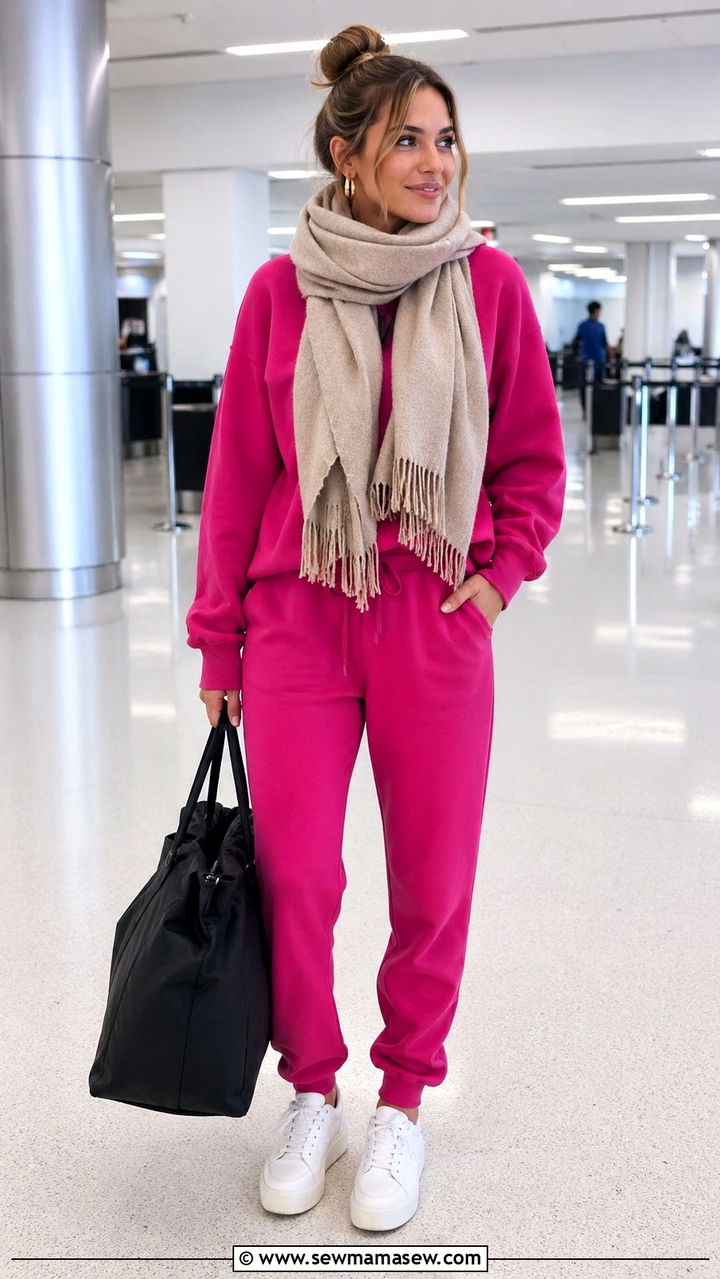 Fuchsia Matching Sweatsuit for Travel - 40 All fuchsia outfit ideas