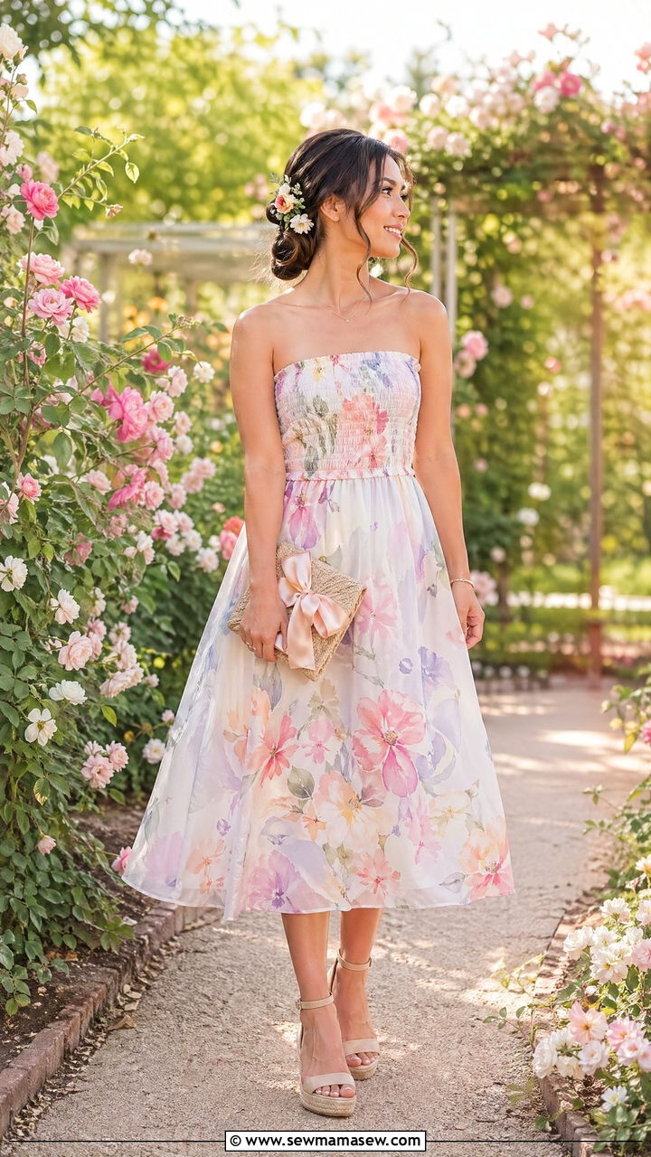 Garden Wedding Guest Floral Dress for Petite Women - 35 Wedding guest outfits petite women