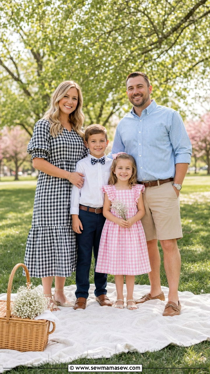Gingham Spring Family Picture Attire - 30 What to wear for spring family photos